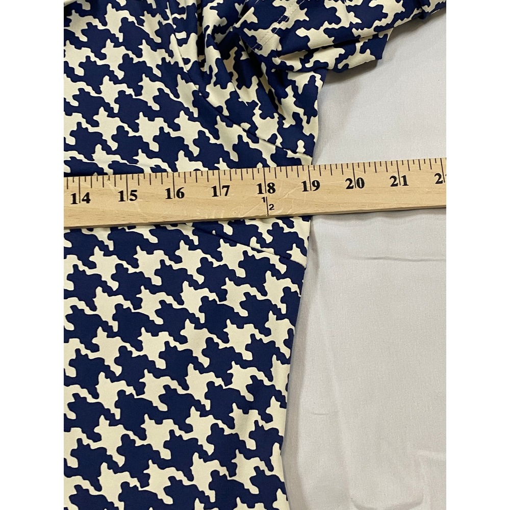 J.McLaughlin Navy‎ Houndstooth Catalina Cloth Ruffle Collar Dress Large - Picture 9 of 10